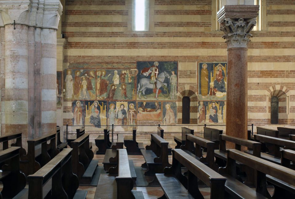 Right nave of the upper church, frescoed wall